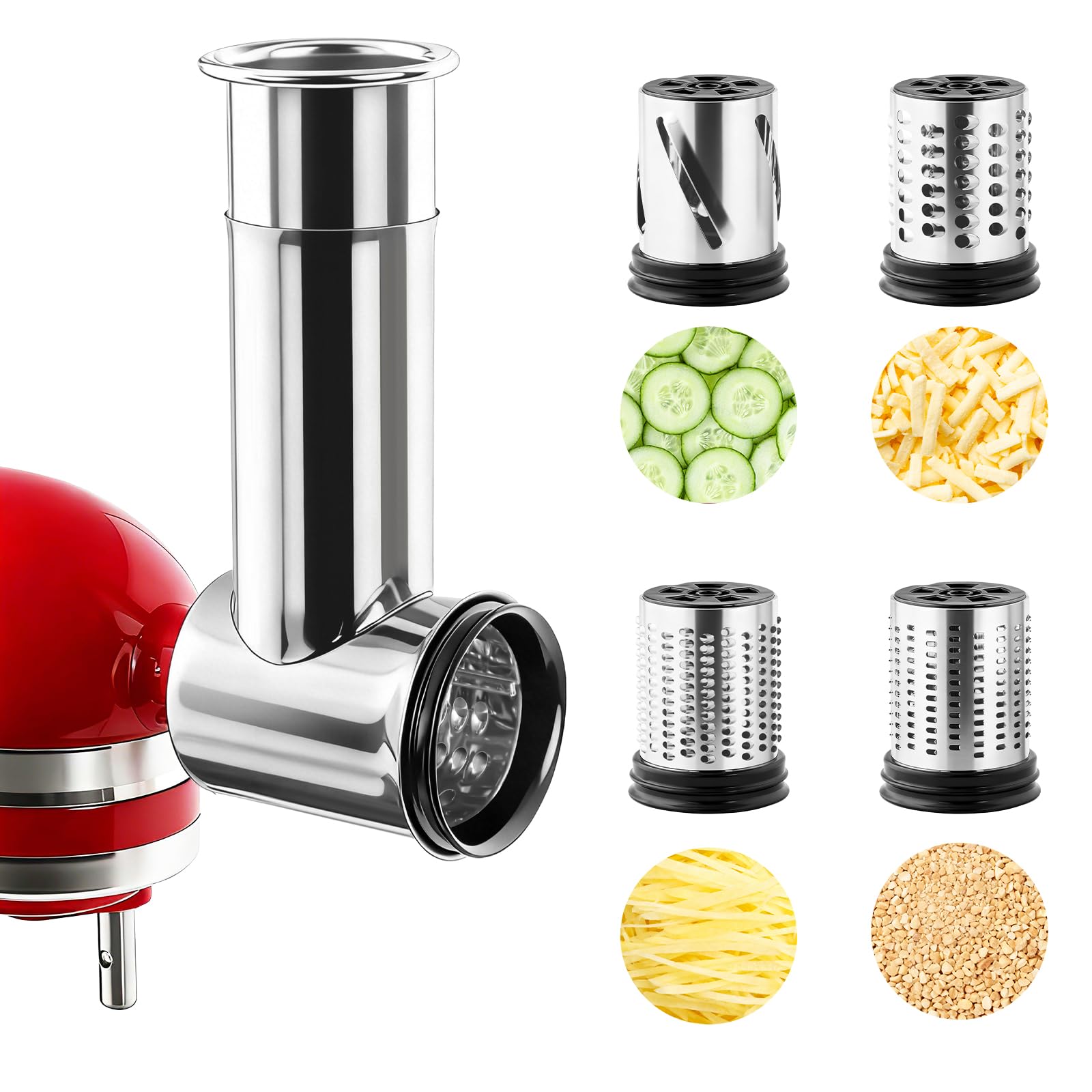 Commercial Kitchen Aid Mixer - ملحق مبشرة وقطاعة من الفولاذ المقاوم