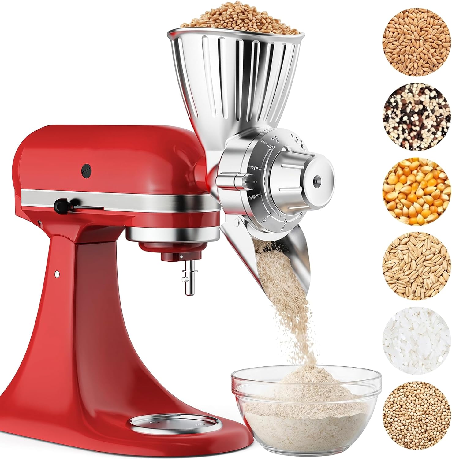 Commercial Kitchen Aid Mixer - ملحق مطحنة الحبوب المعدنية بالكامل من