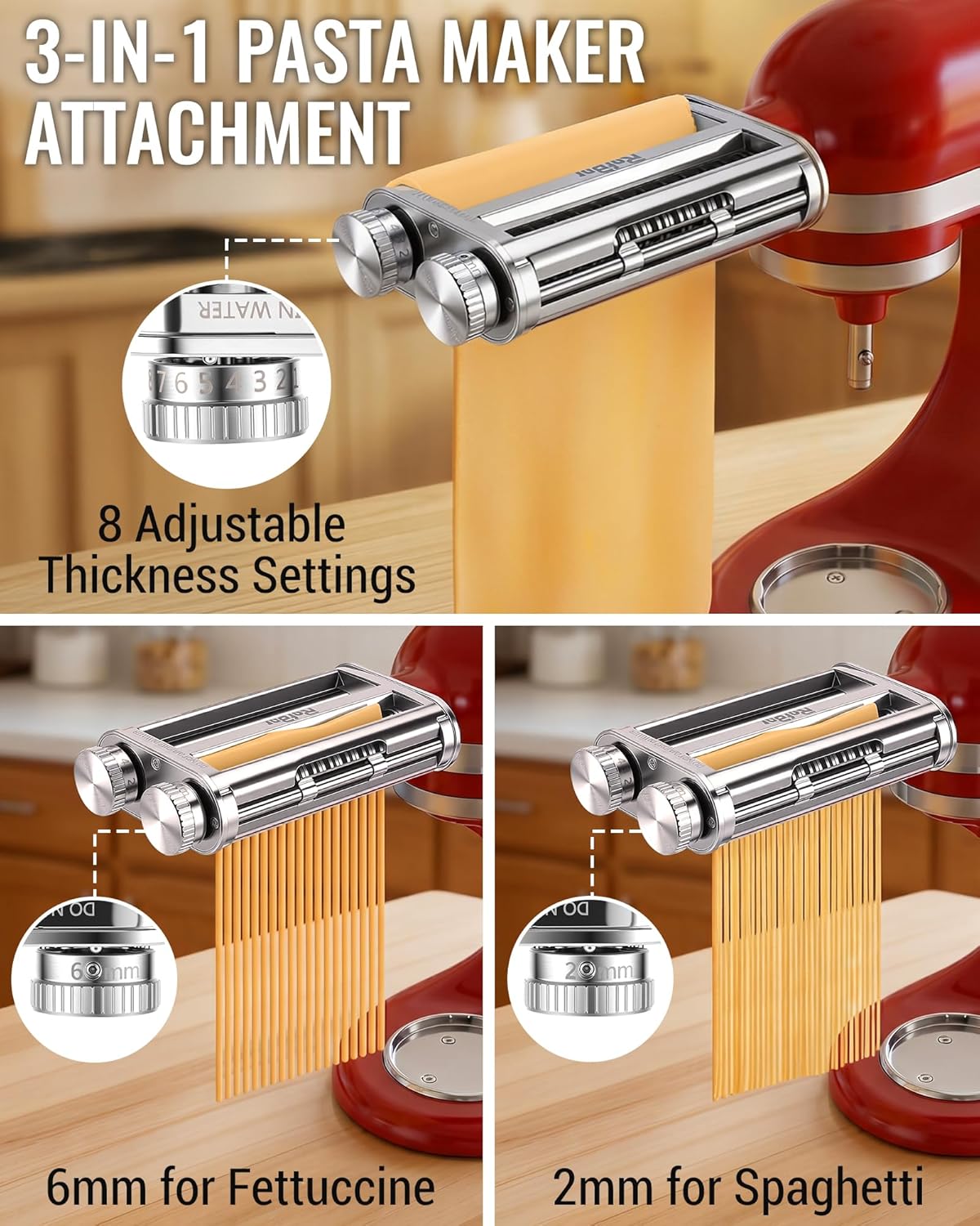 ملحق تقطيع المعكرونة 3 في 1 لخ - مراجعة Commercial Kitchen Aid Mixer وسعره