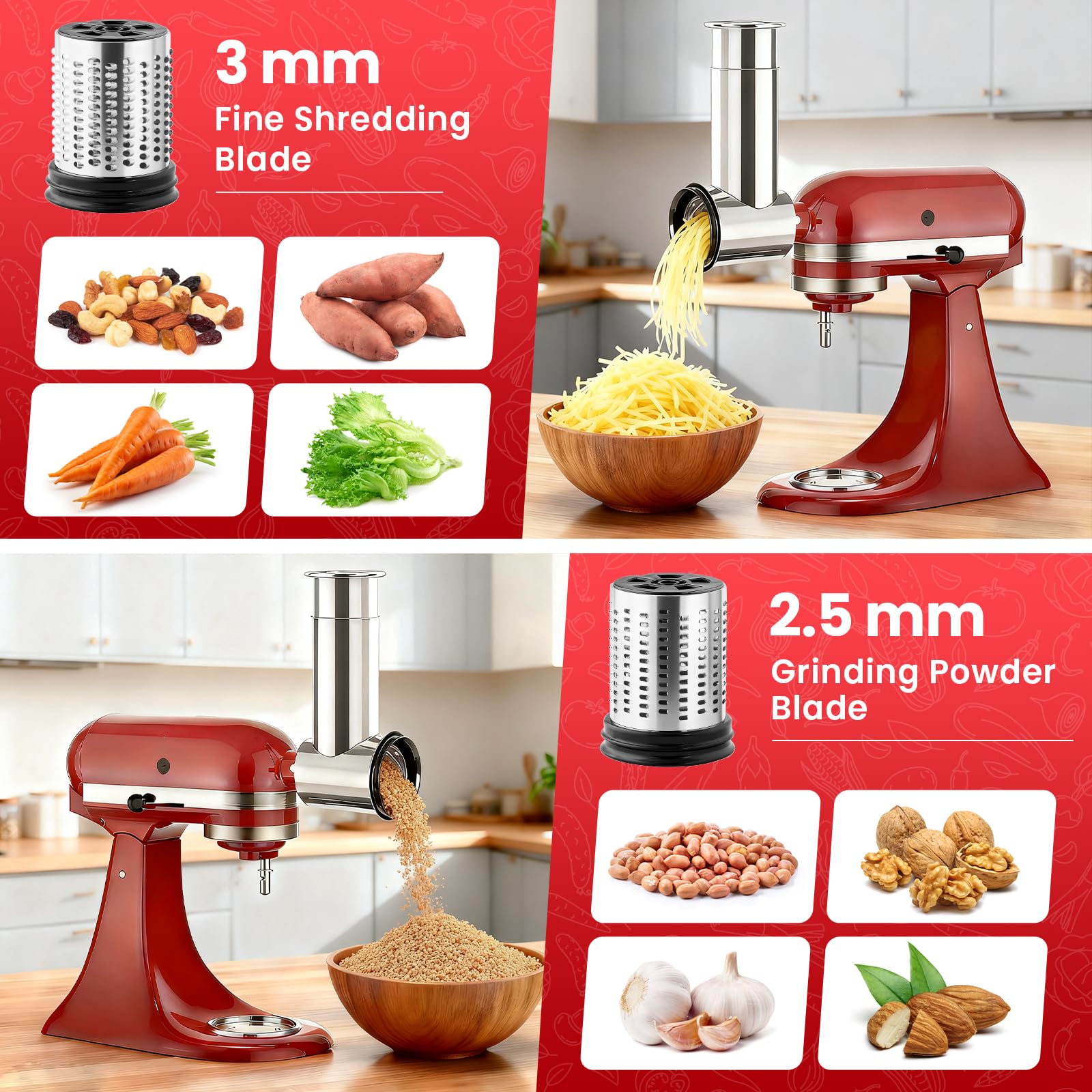 ملحق مبشرة وقطاعة من الفولاذ ا - مراجعة Commercial Kitchen Aid Mixer وسعره