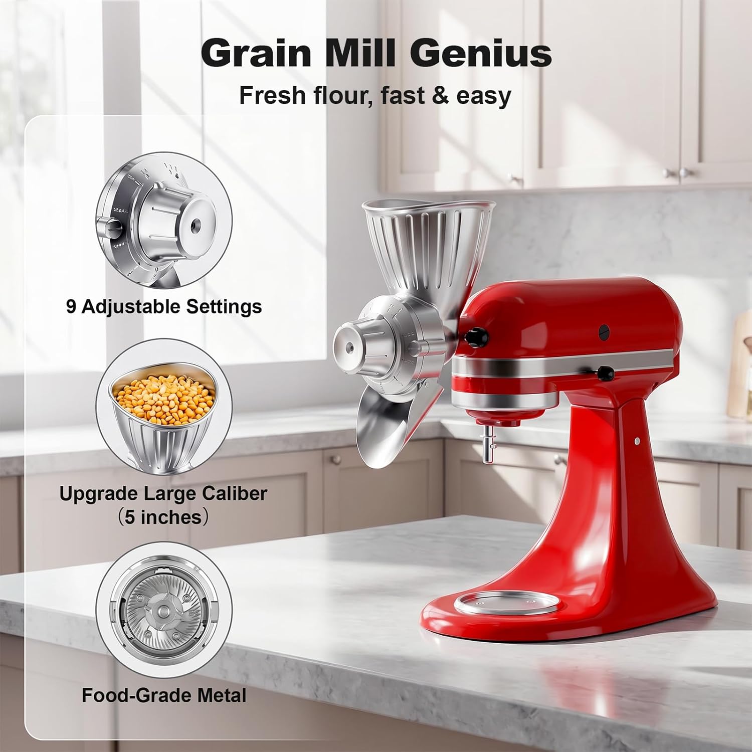 ملحق مطحنة الحبوب المعدنية بال - مراجعة Commercial Kitchen Aid Mixer وسعره